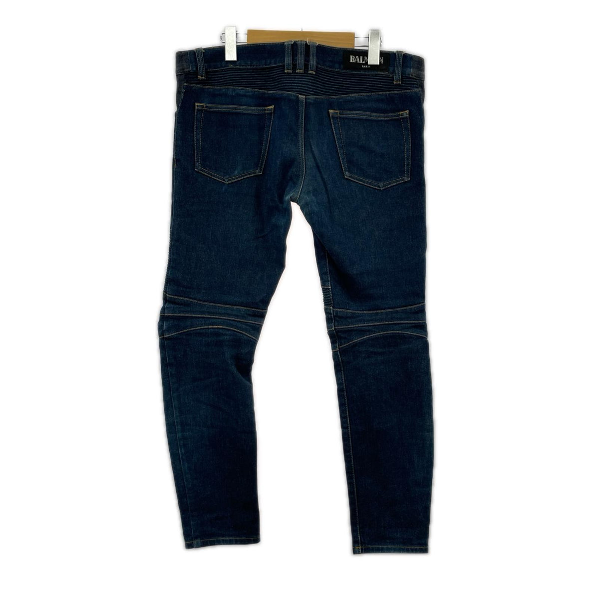 デニムパンツ BALMAIN バイカーデニムパンツ 青 32