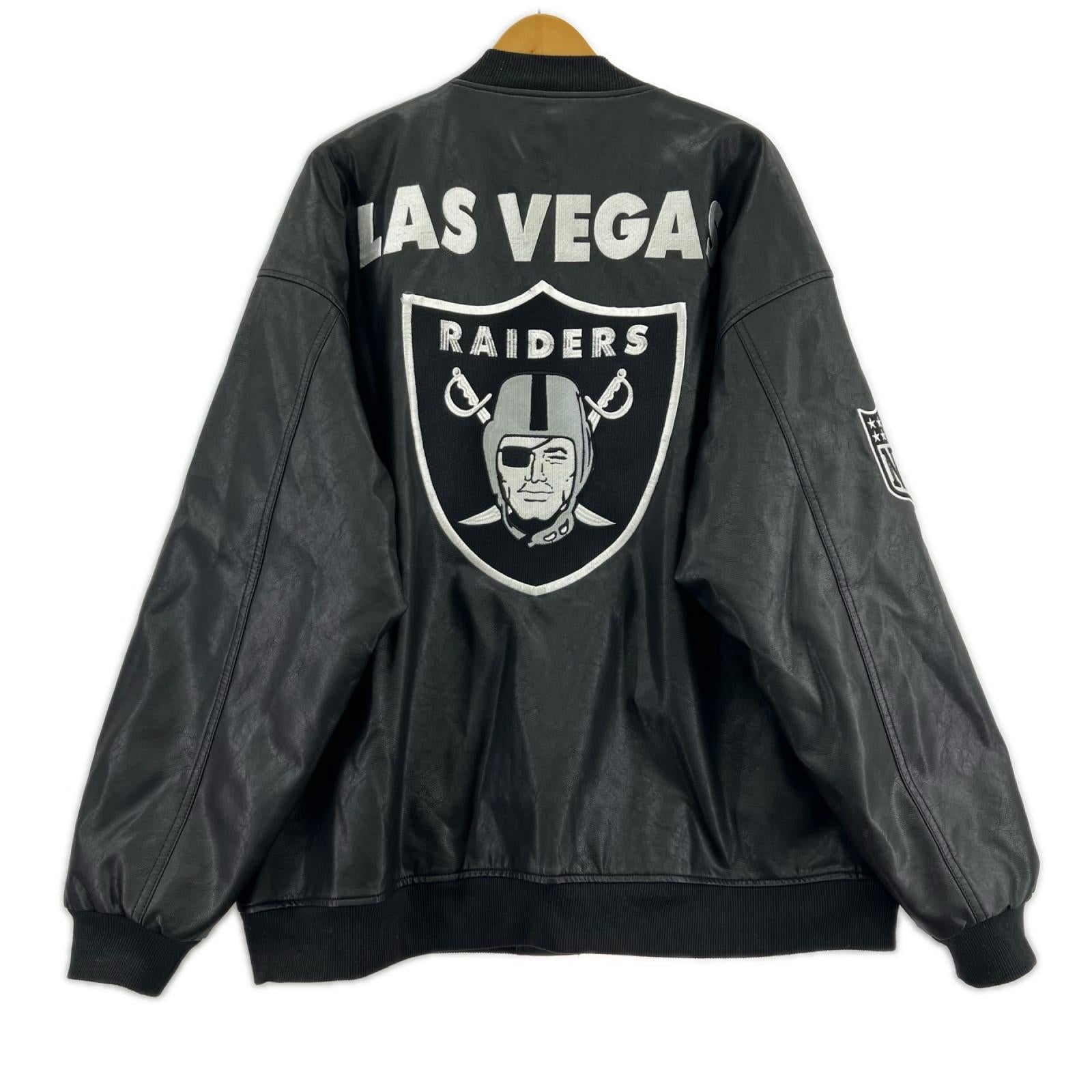 ジャケット NFL RAIDERS フェイクレザーブルゾン ブラック 46 ブラック