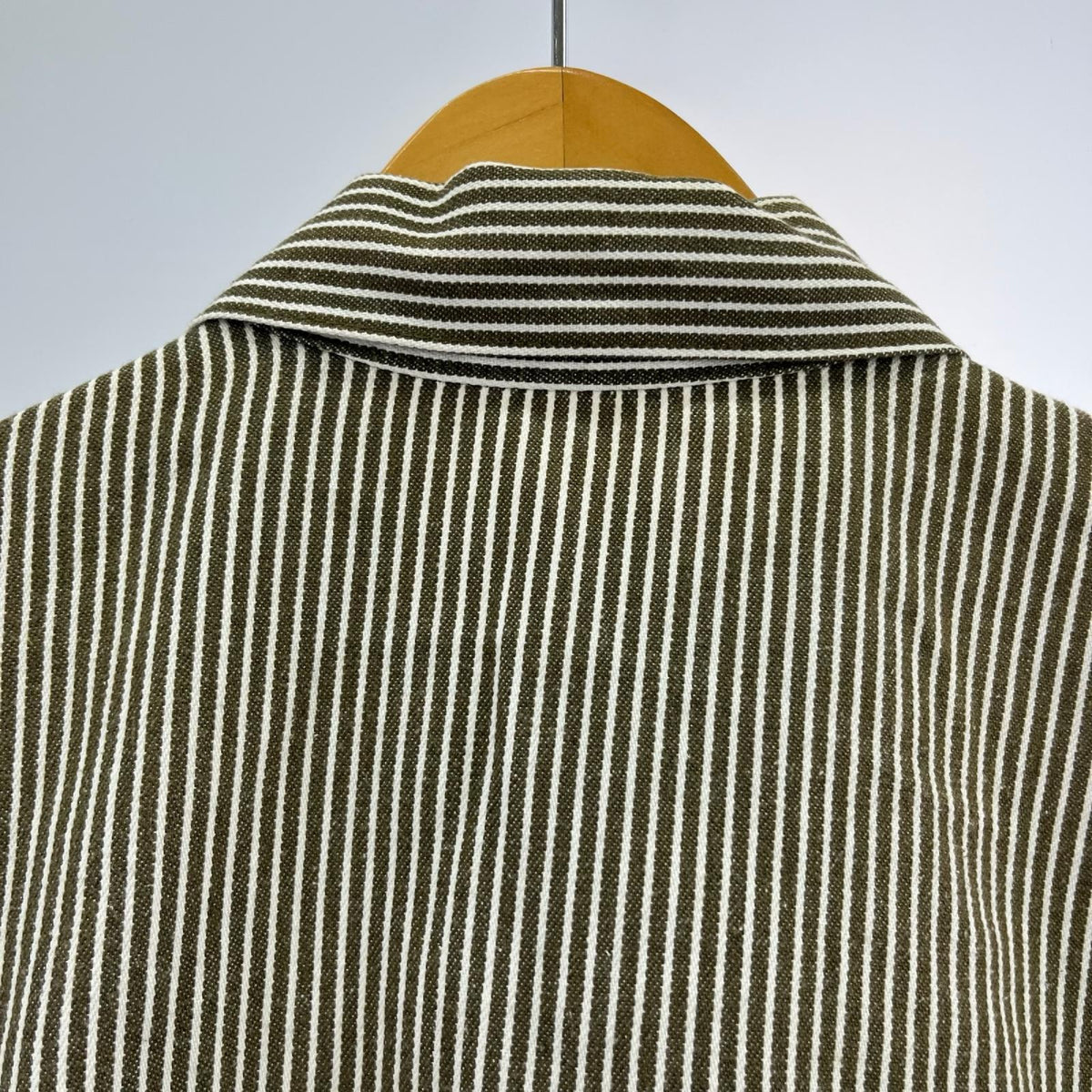 半袖シャツ 90s BEN DAVIS ヒッコリーハーフジップシャツ (M) M カーキ