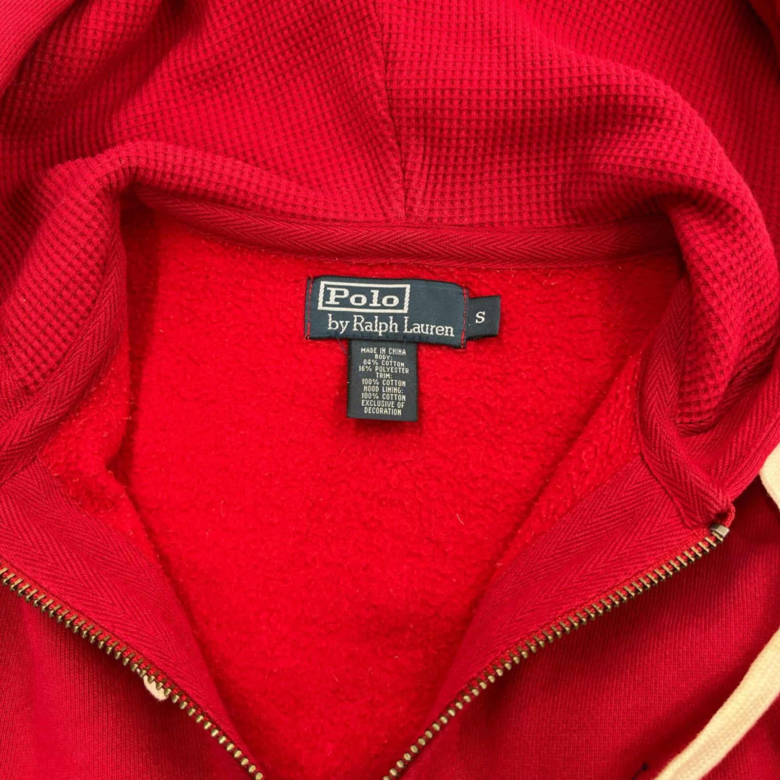 パーカー POLO RALPH LAUREN ジップフーディ 赤 (S) S レッド