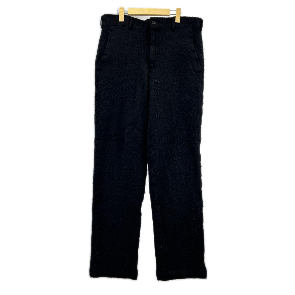 パンツ HOMME PLUS 22AW ノマド期 ウール縮絨スラックスパンツ L ブラック