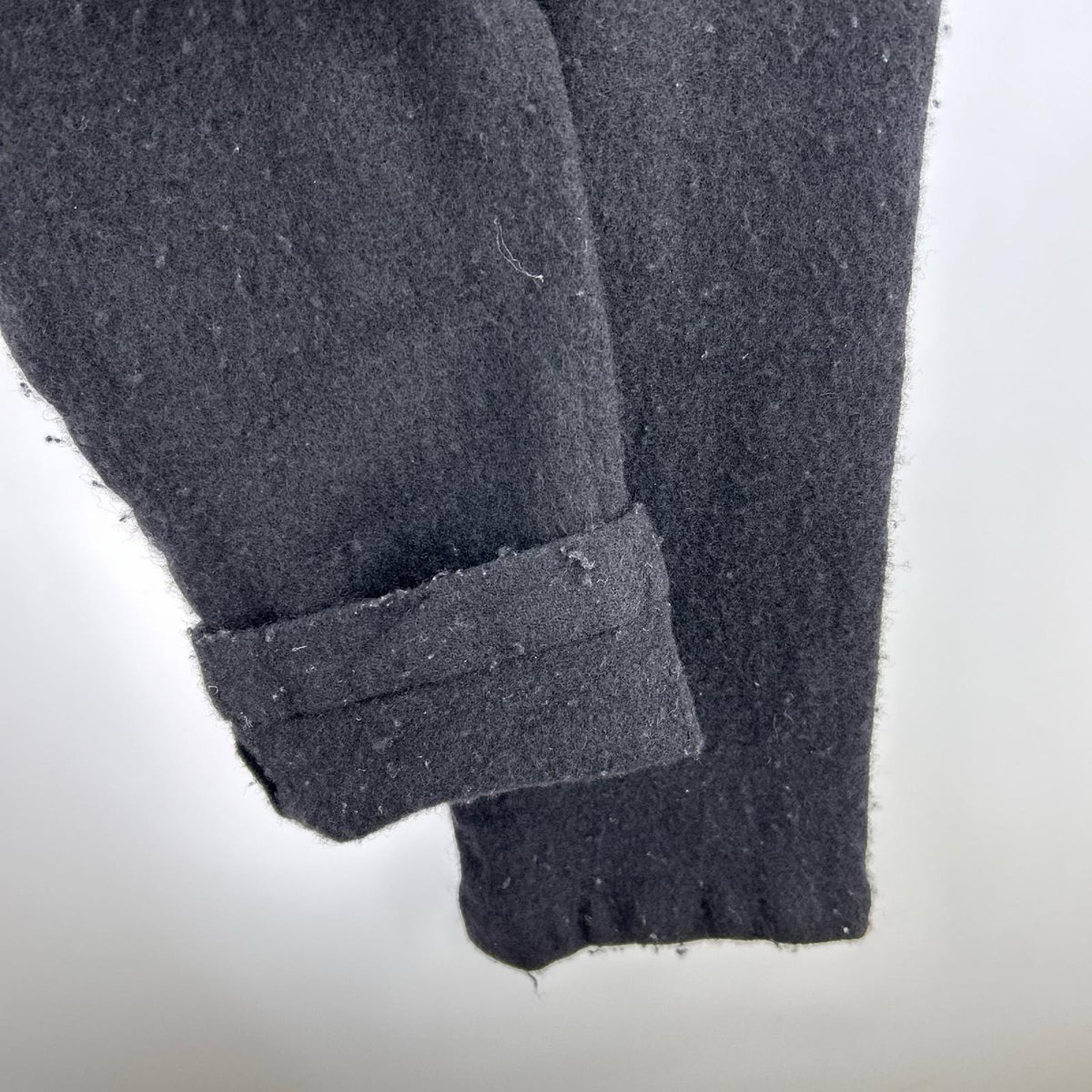 パンツ HOMME PLUS 22AW ノマド期 ウール縮絨スラックスパンツ L ブラック