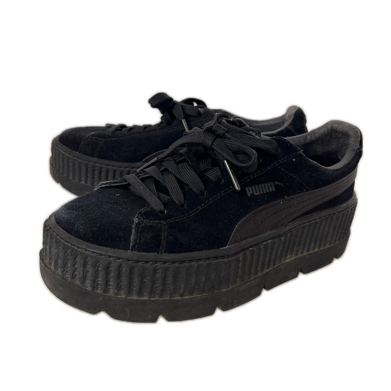 スニーカー PUMA by Rihanna CLEATED CREEPER SUEDE 366268 04 黒 (24) 24cm (US6 UK5 1/2 EU38) ブラック