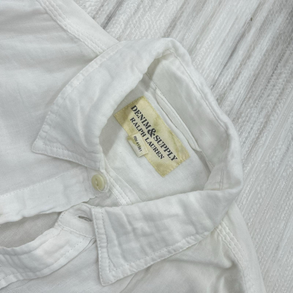 長袖シャツ DENIM & SUPPLY cotton gauze shirt S WHT S ホワイト