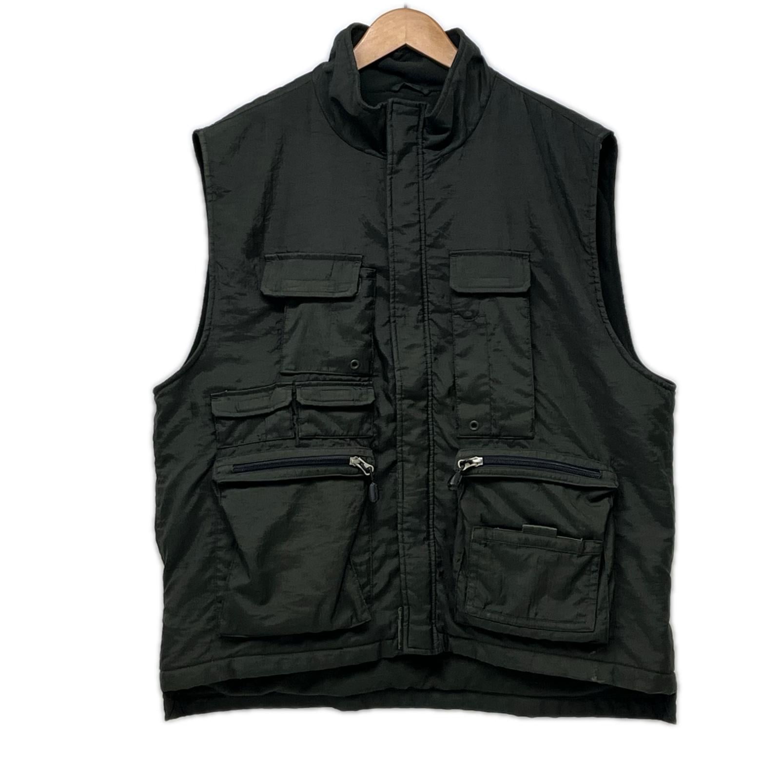 ジャケット GAP 90-00s 裏フリース ナイロンフィッシングベスト L グリーン L