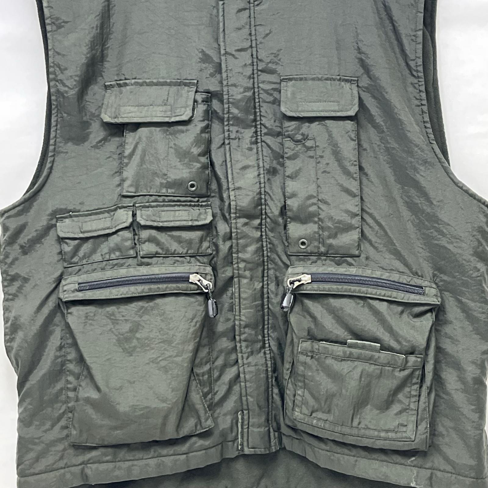 ジャケット GAP 90-00s 裏フリース ナイロンフィッシングベスト L グリーン L