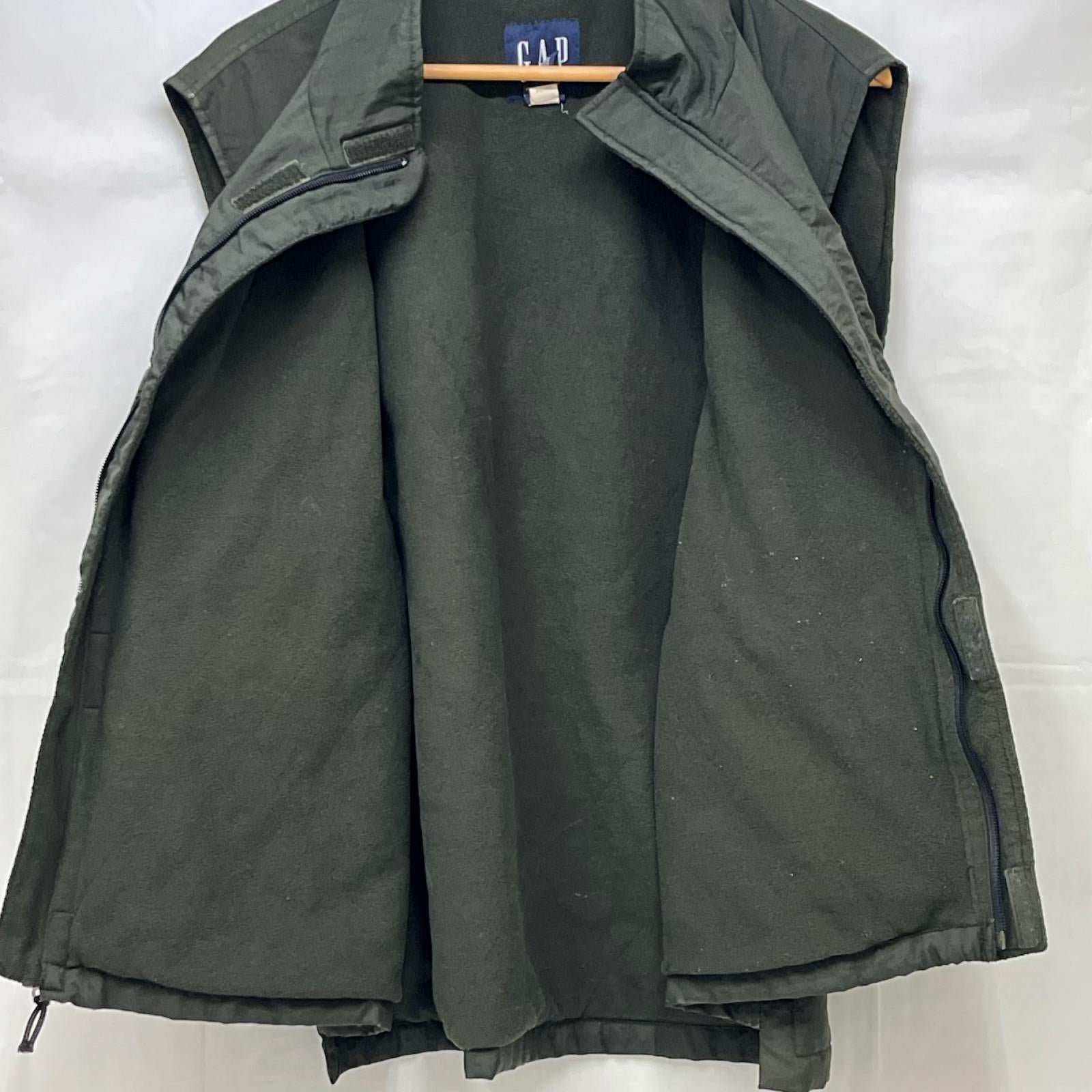 ジャケット GAP 90-00s 裏フリース ナイロンフィッシングベスト L グリーン L
