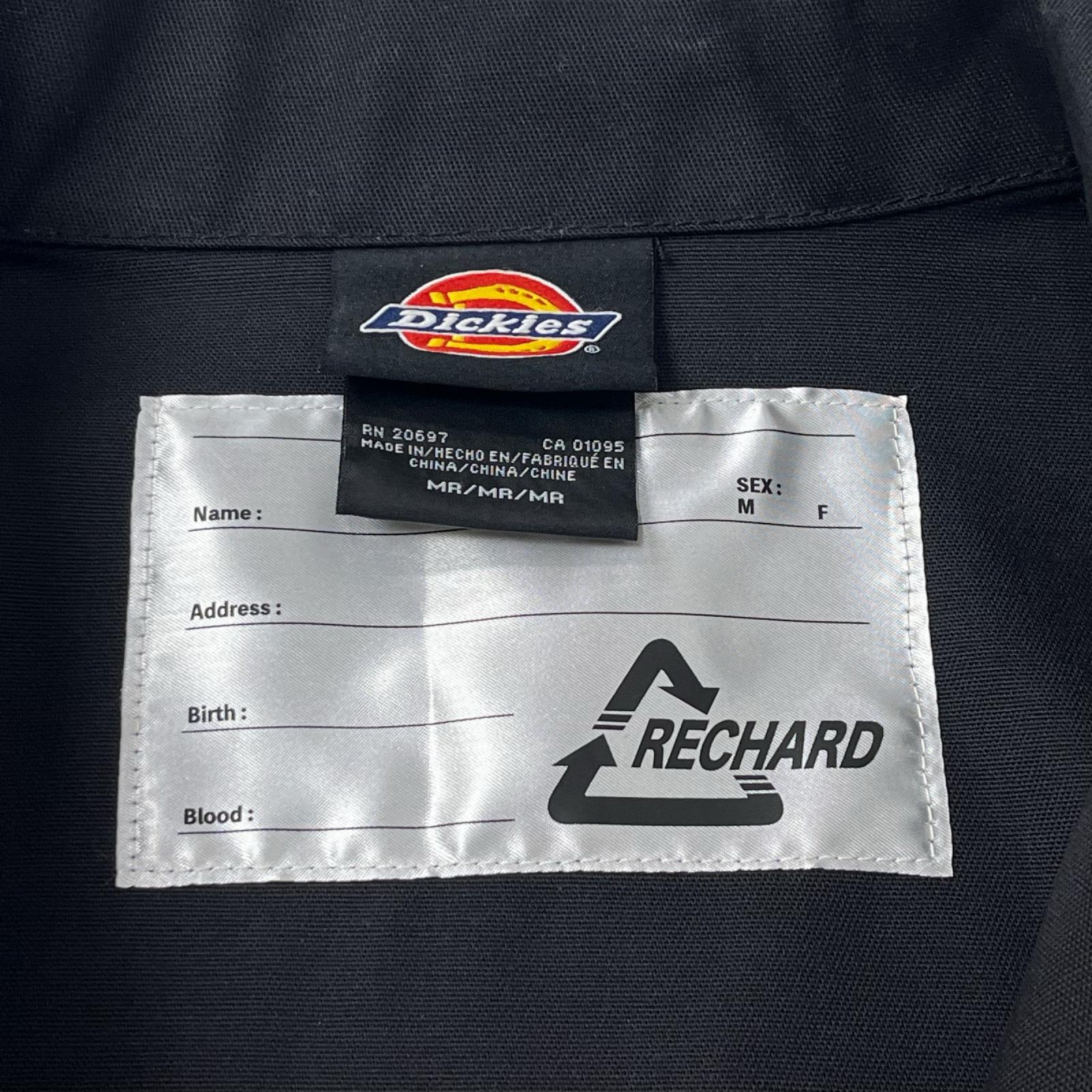 ジャケット Dickies RECHARD リメイク 陰陽デザイン ジップジャケット MR ブラック ブラック