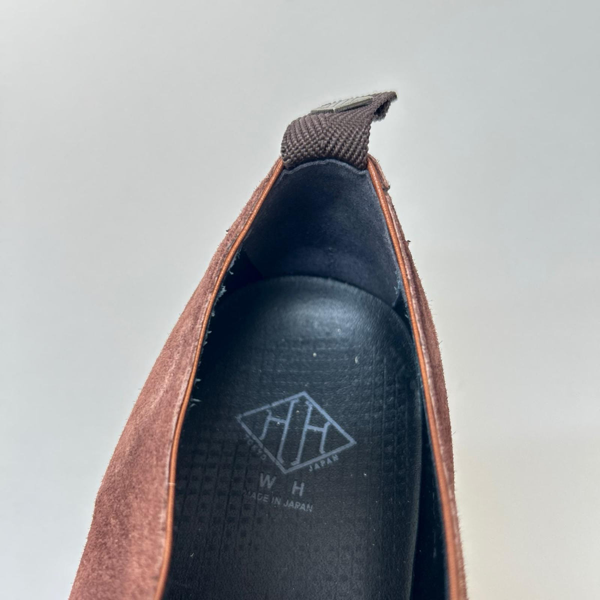 シューズ WH プレーントゥ スウェード 茶 ブラウン
