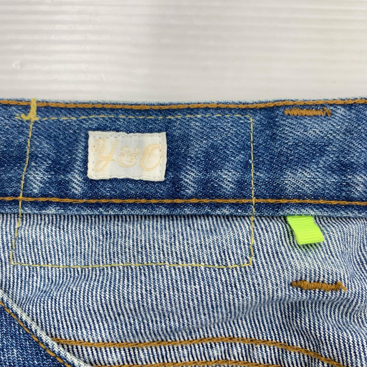 デニムパンツ ハイウエスト テーパードデニム 青 (26) 26 ブルー