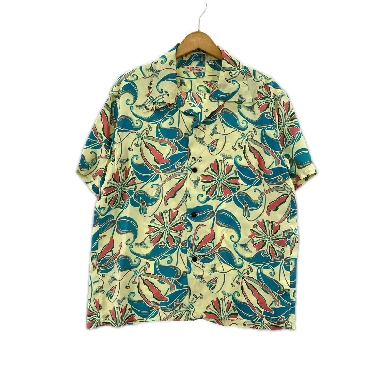 半袖シャツ SPIDER LILY S/S ALOHA SHIRT 総柄 SIZE:L L