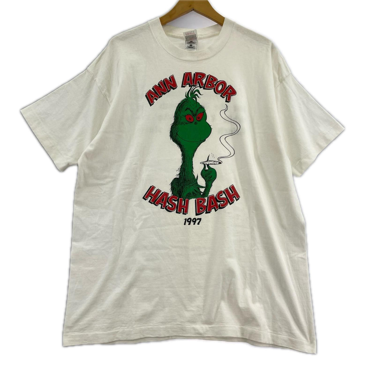 半袖Tシャツ 90s ann arbor hash bash 1997 グリンチ ホワイト