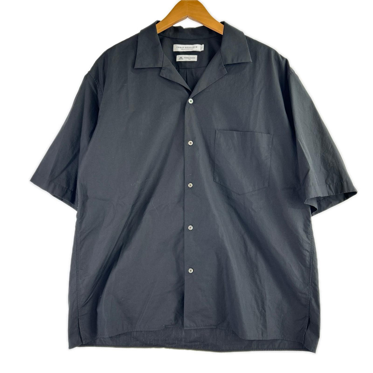 半袖シャツ × THOMAS MASON 開襟シャツ L L ブラック