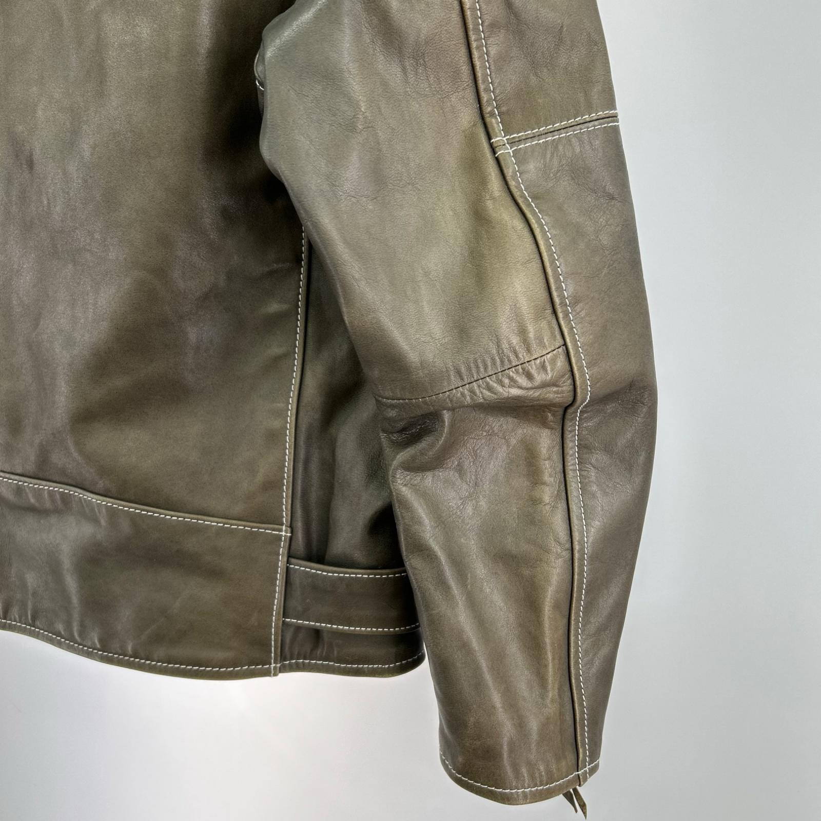 レザージャケット Sky Jacket ホースハイドXL KHK カーキ