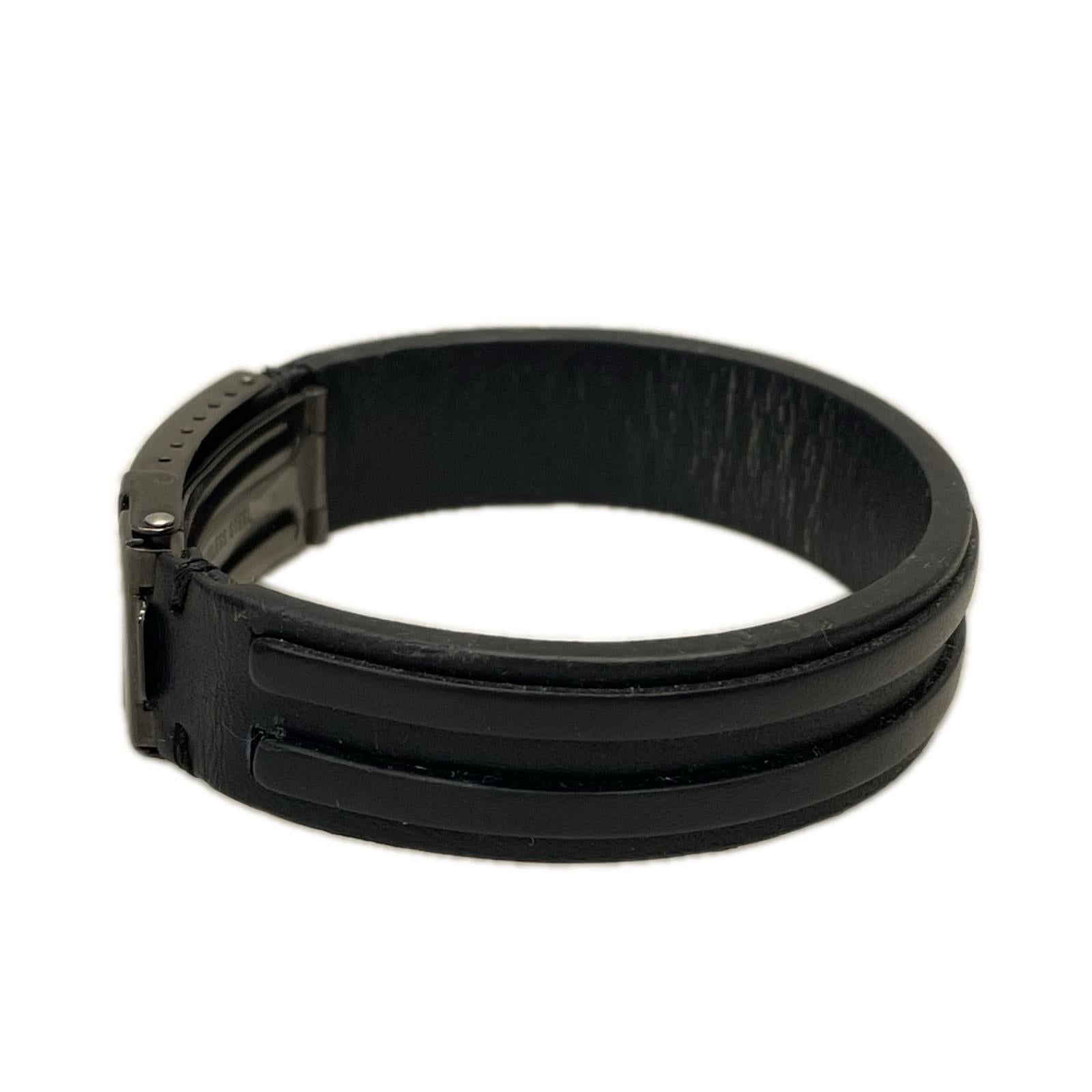 ブレスレット JIL SANDER クラスプ レザーブレスレット ブラック