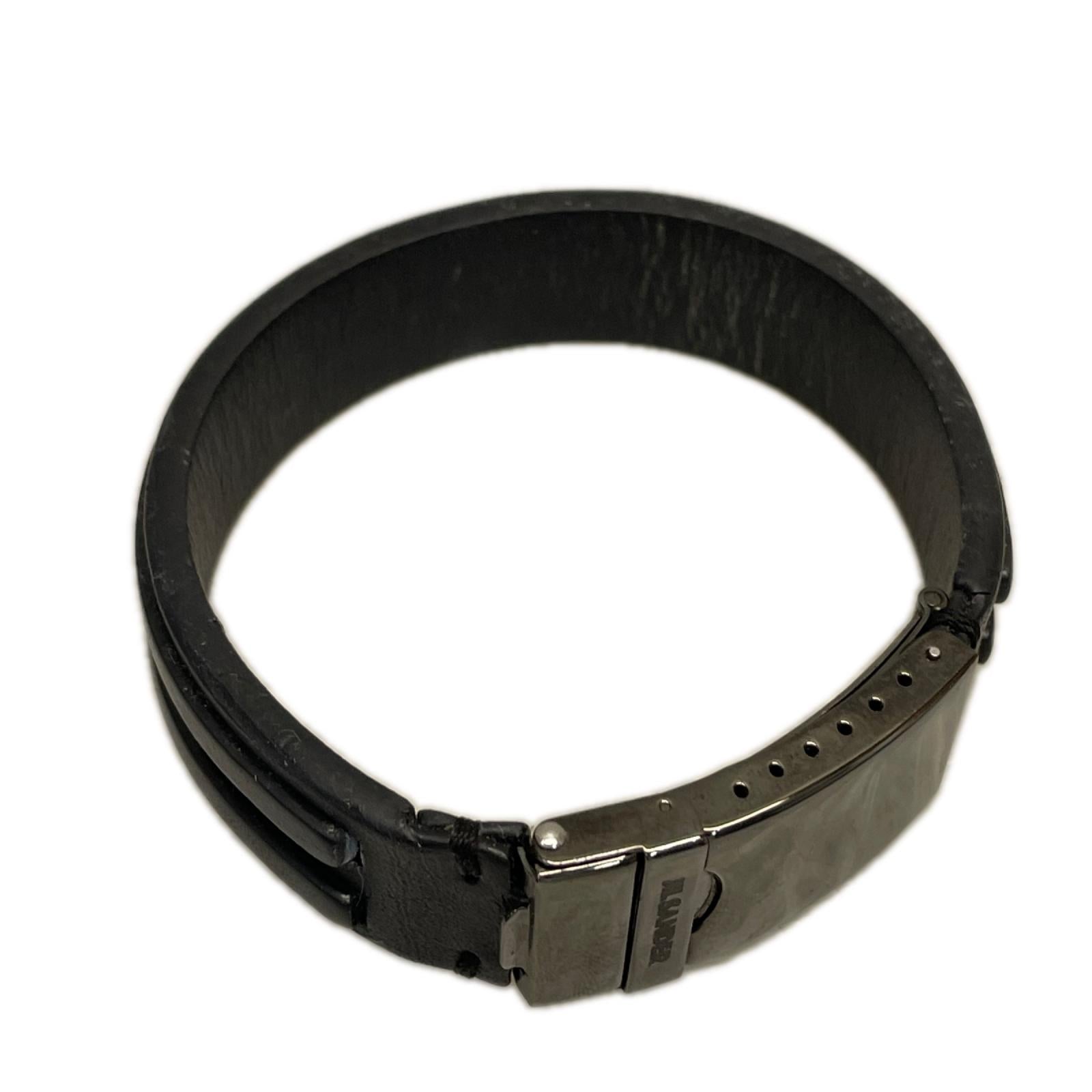 ブレスレット JIL SANDER クラスプ レザーブレスレット ブラック
