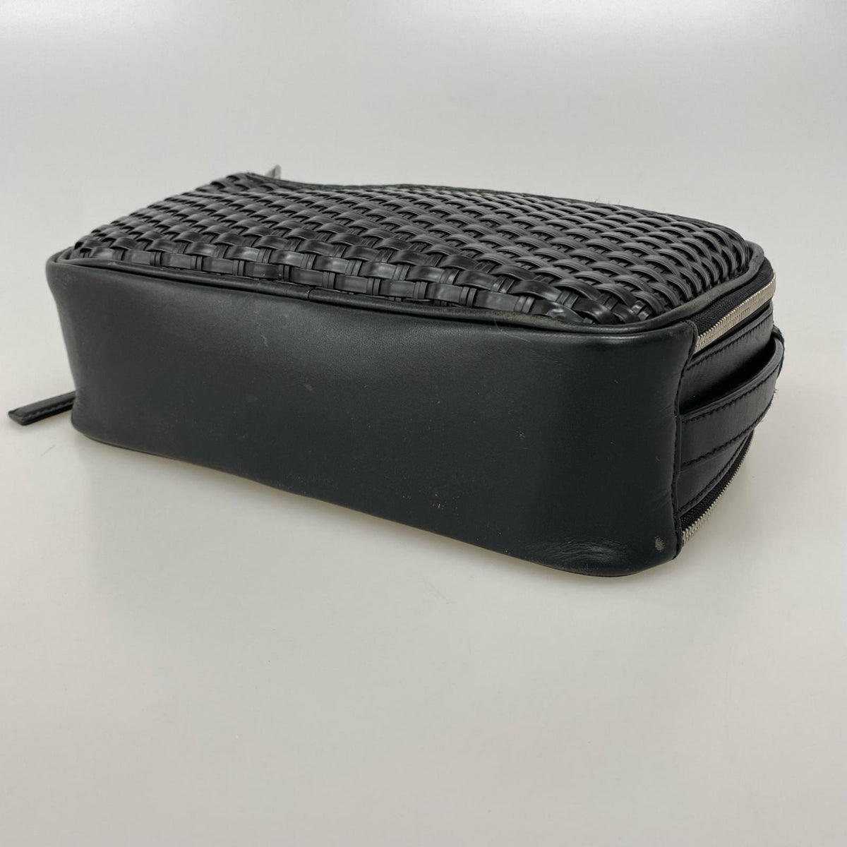 その他バッグ レザー 編み込み 黒 ブラック