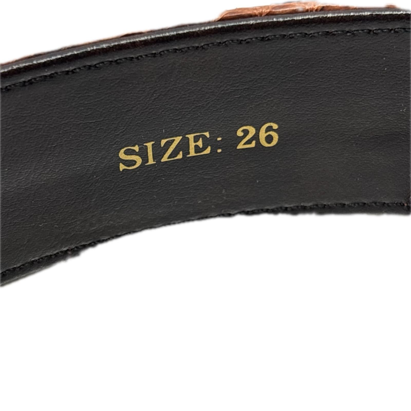 ベルト Python Leather Belt 26 オレンジ