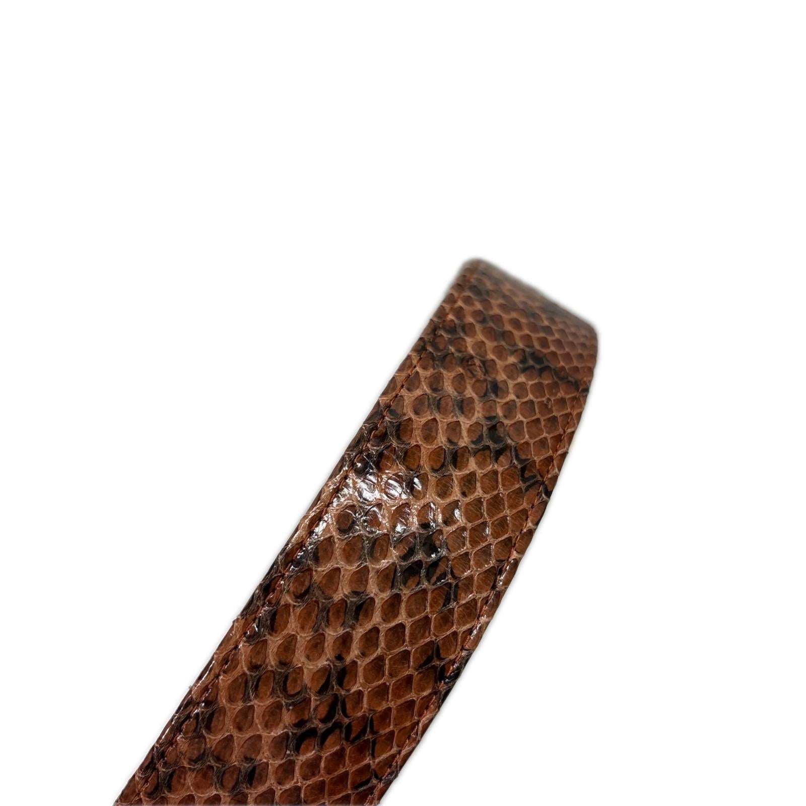 ベルト Python Leather Belt 26 オレンジ