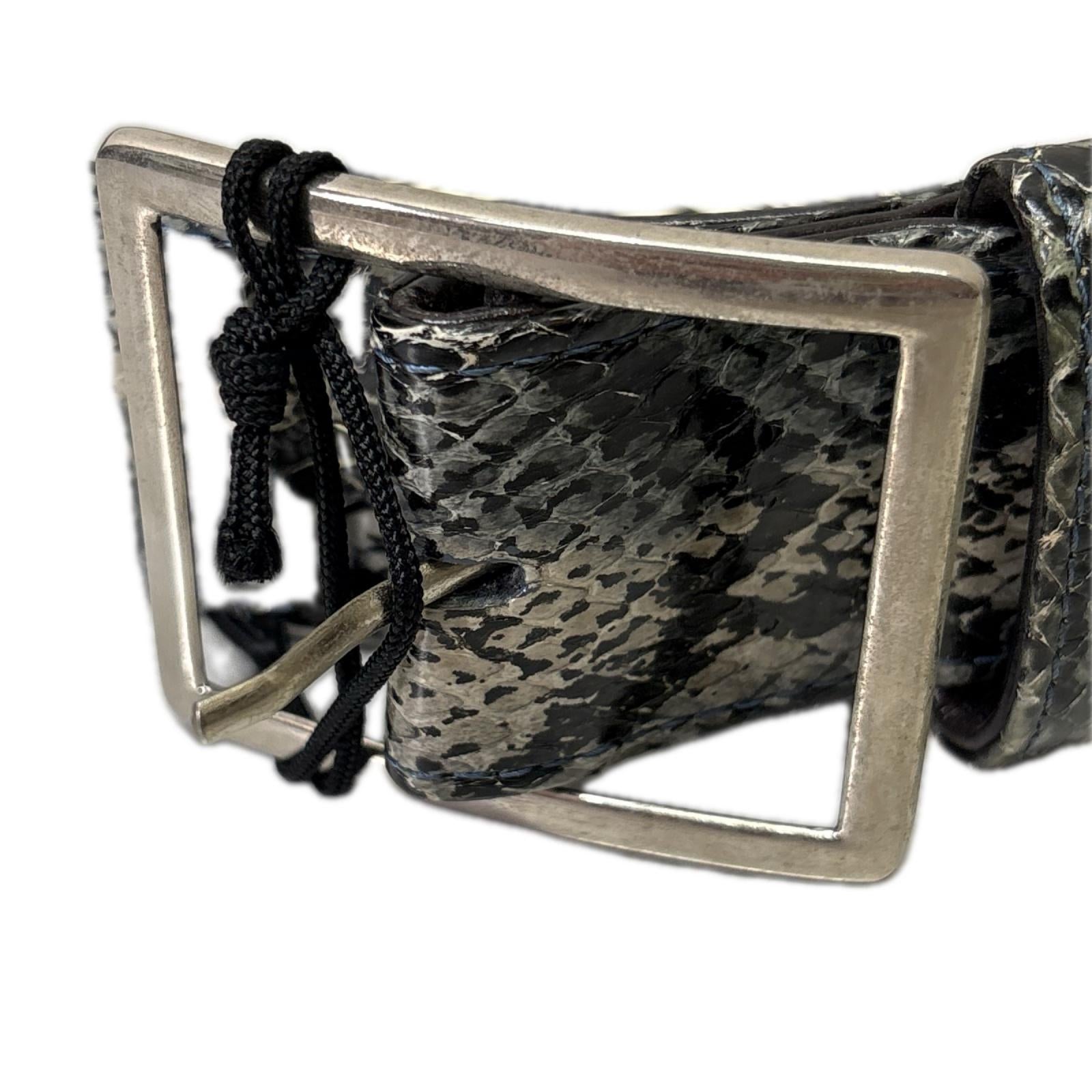 ベルト Python Leather Belt 26 ブラック