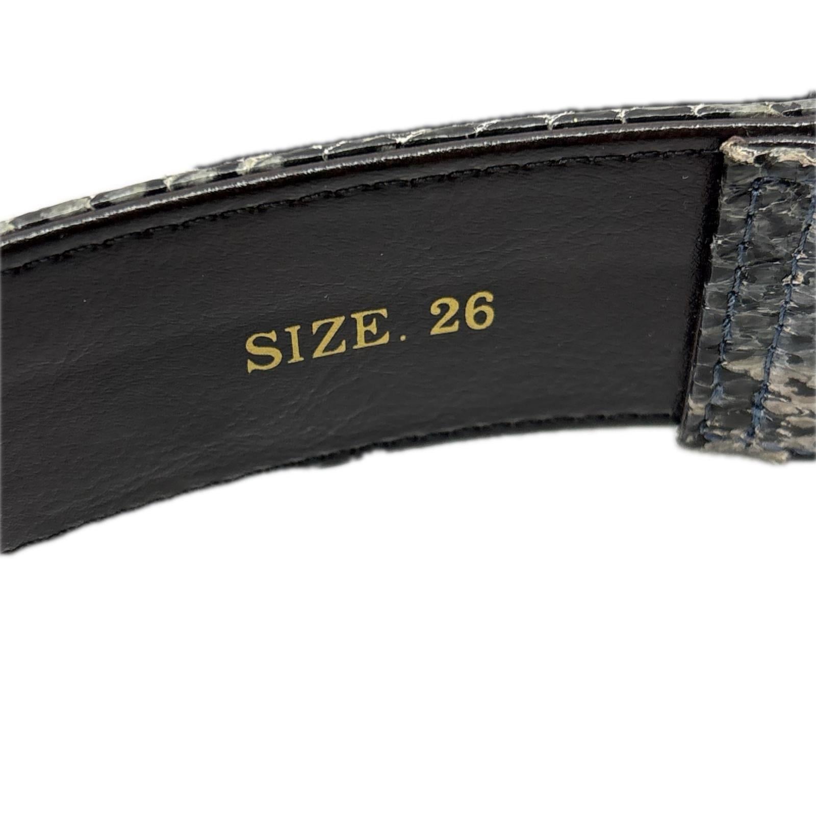 ベルト Python Leather Belt 26 ブラック