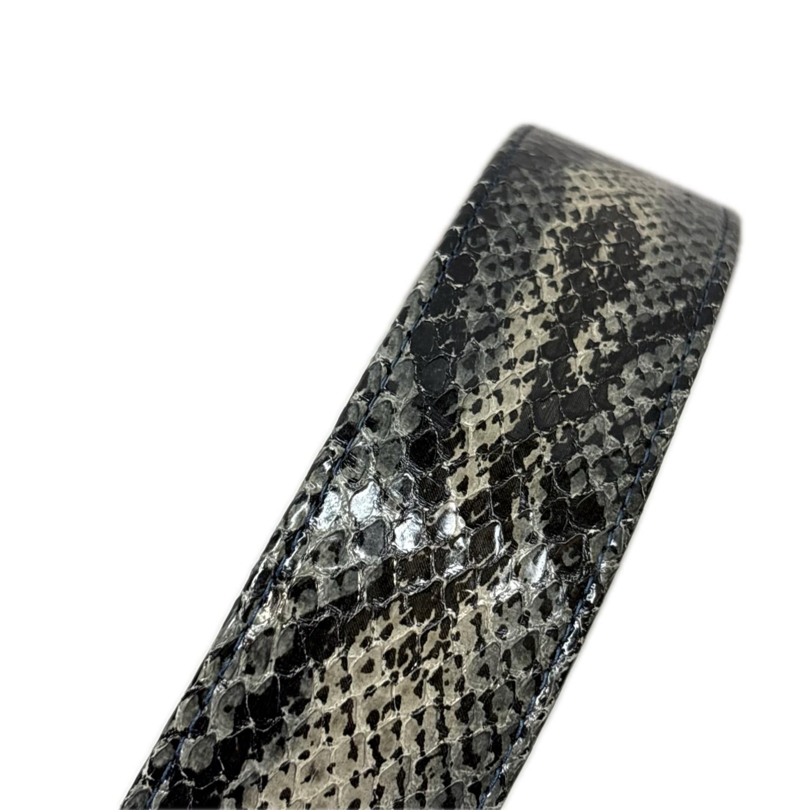 ベルト Python Leather Belt 26 ブラック