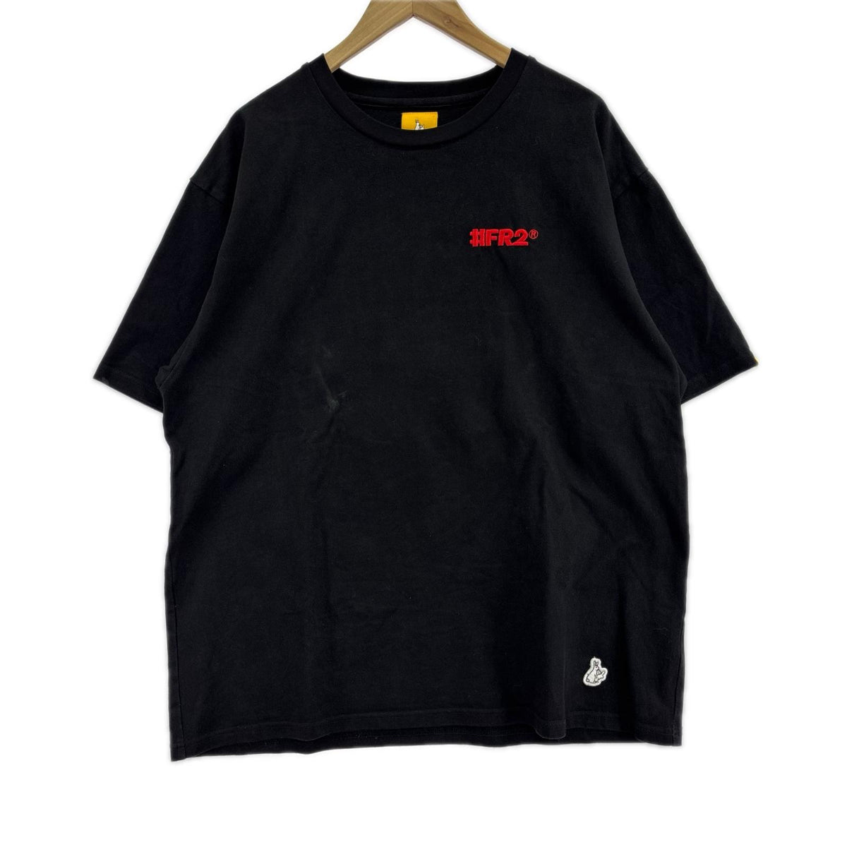 半袖Tシャツ だるまラビット刺繍 XL 黒 ブラック