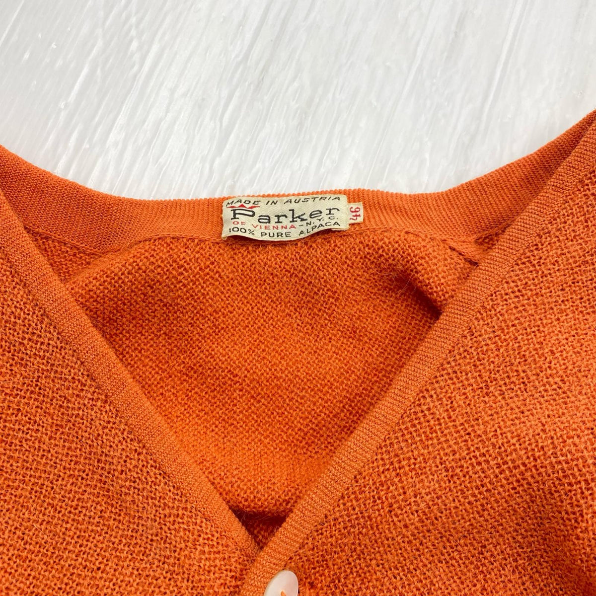 カーディガン 60s Parker VIENNA アルパカ カーディガン 46 46 オレンジ