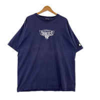 半袖Tシャツ 90S USA製 ヤンキース 紺 (XL) ネイビー