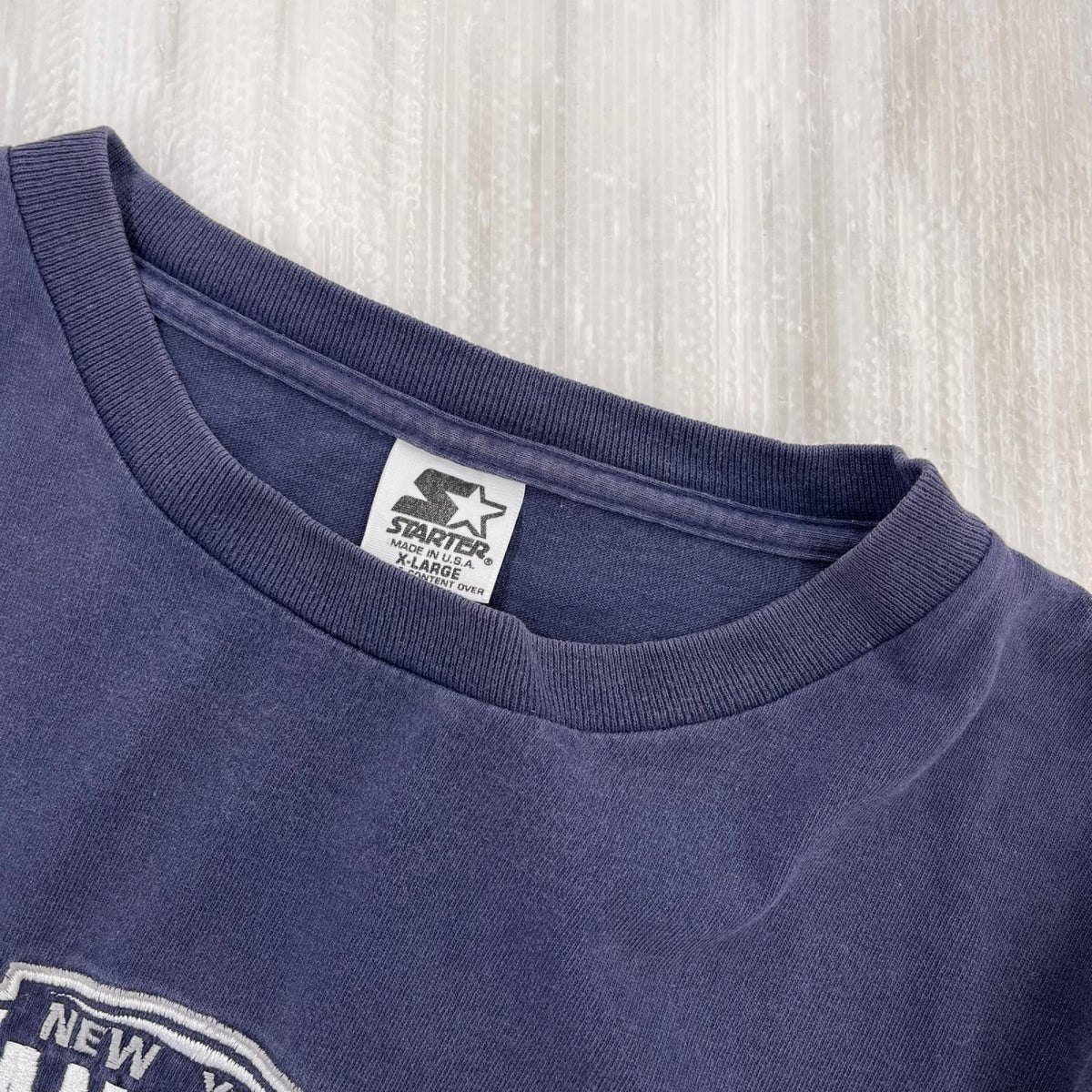 半袖Tシャツ 90S USA製 ヤンキース 紺 (XL) ネイビー