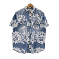 半袖シャツ ウエスタ 花柄 ライトブルー (XL)
