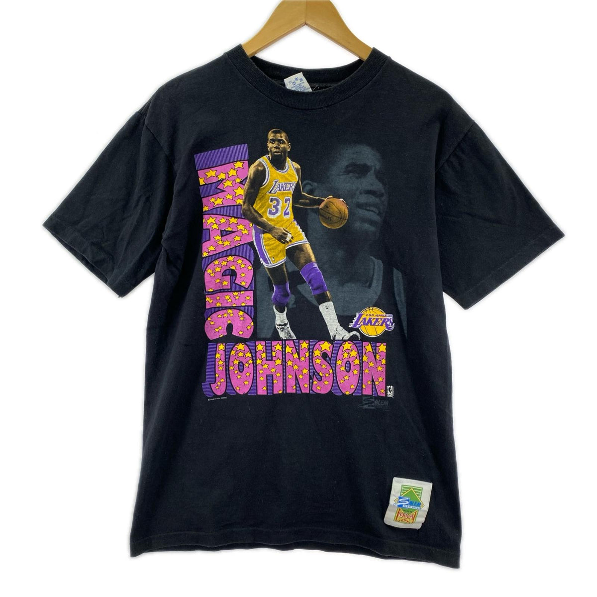 半袖Tシャツ ロサンゼルスレイカーズ マジック・ジョンソン ブラック (M) M ブラック