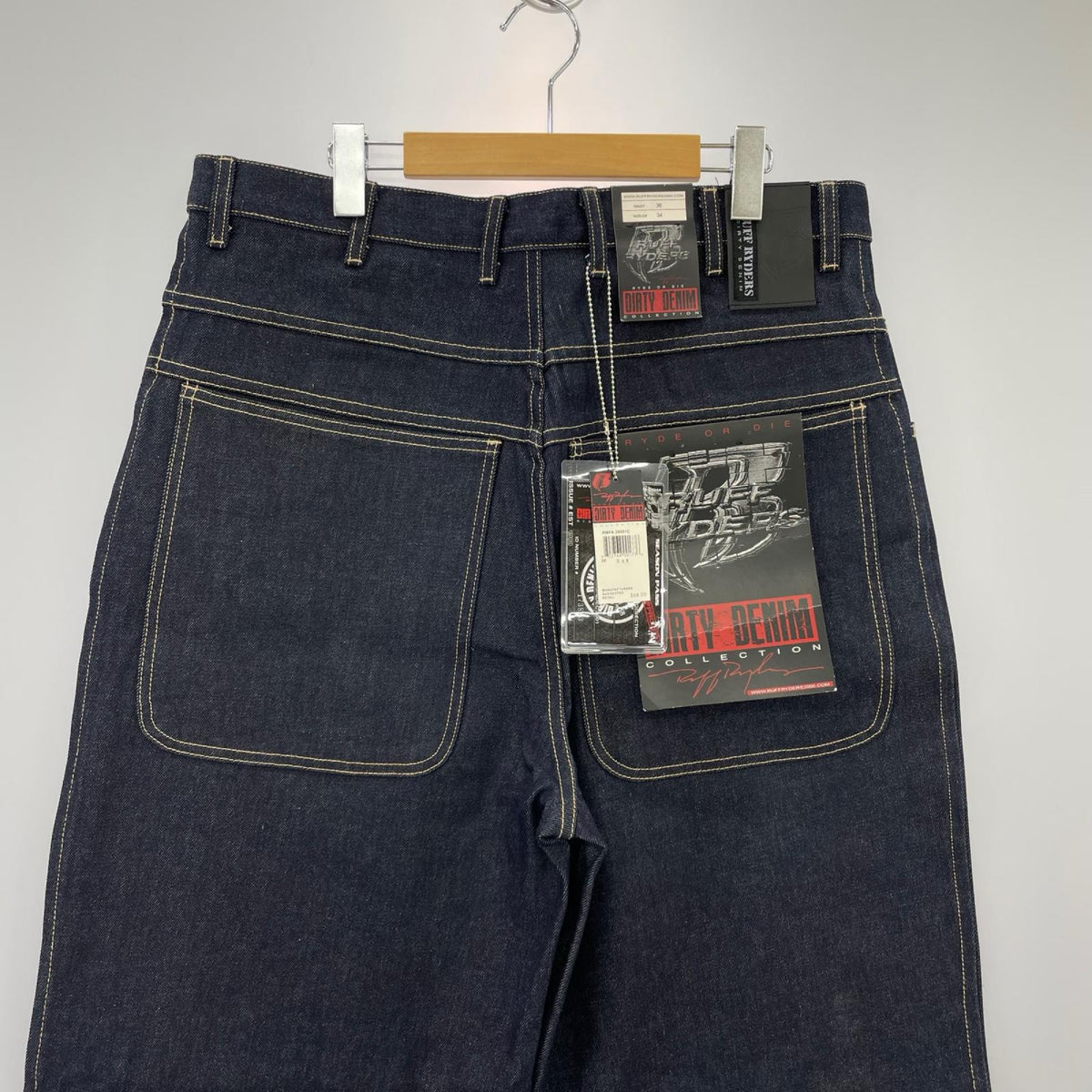 デニムパンツ RUFF RYDERS WIDE DENIM W36 36 ネイビー