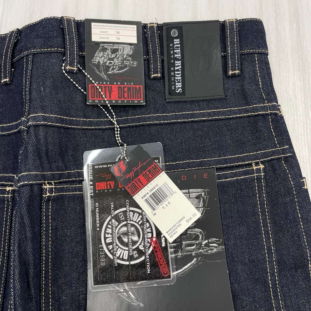 デニムパンツ RUFF RYDERS WIDE DENIM W36 36 ネイビー
