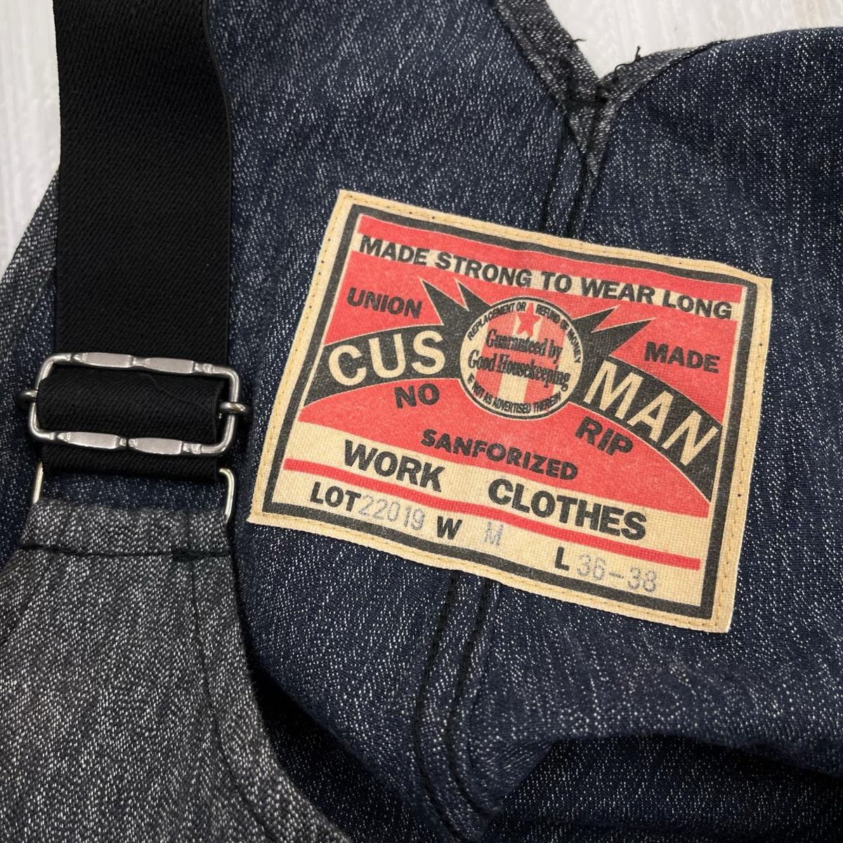 オーバーオール Lot22019 WORK CLOTHES ブラックシャンブレー (M) M