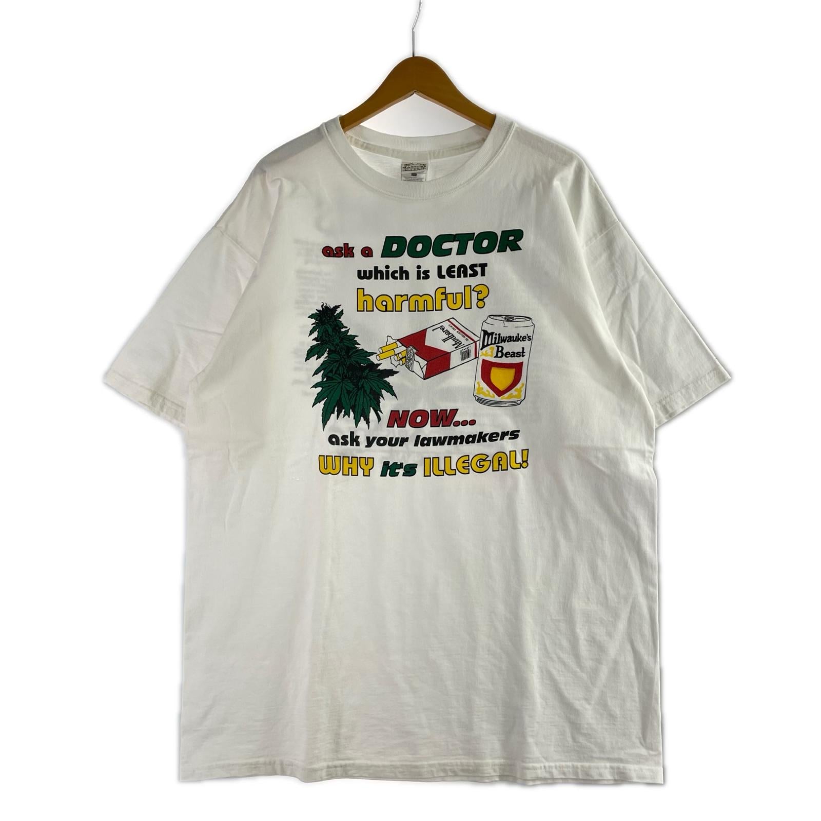 半袖Tシャツ 90S メキシコ製 ガンジャ マルボロ 白 (XL) ホワイト