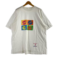 半袖Tシャツ 90~00S マルチカラー唇 白 ホワイト