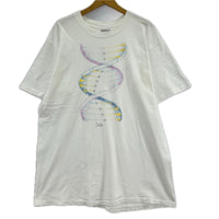 半袖Tシャツ 90S USA製 DNAグラフィック 白 (XL) ホワイト
