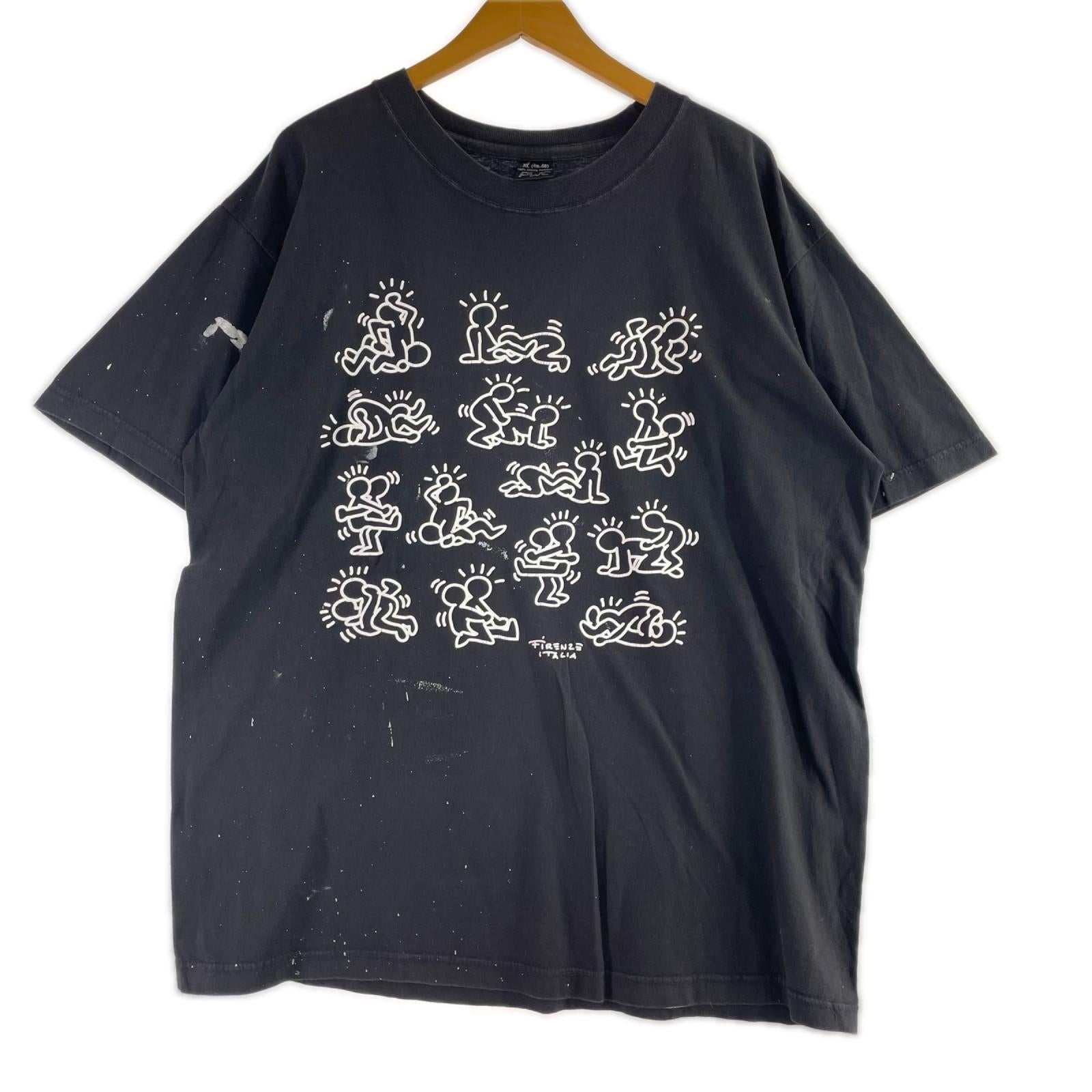半袖Tシャツ 90s キースヘリングエロ パロディ― BLK XL ブラック