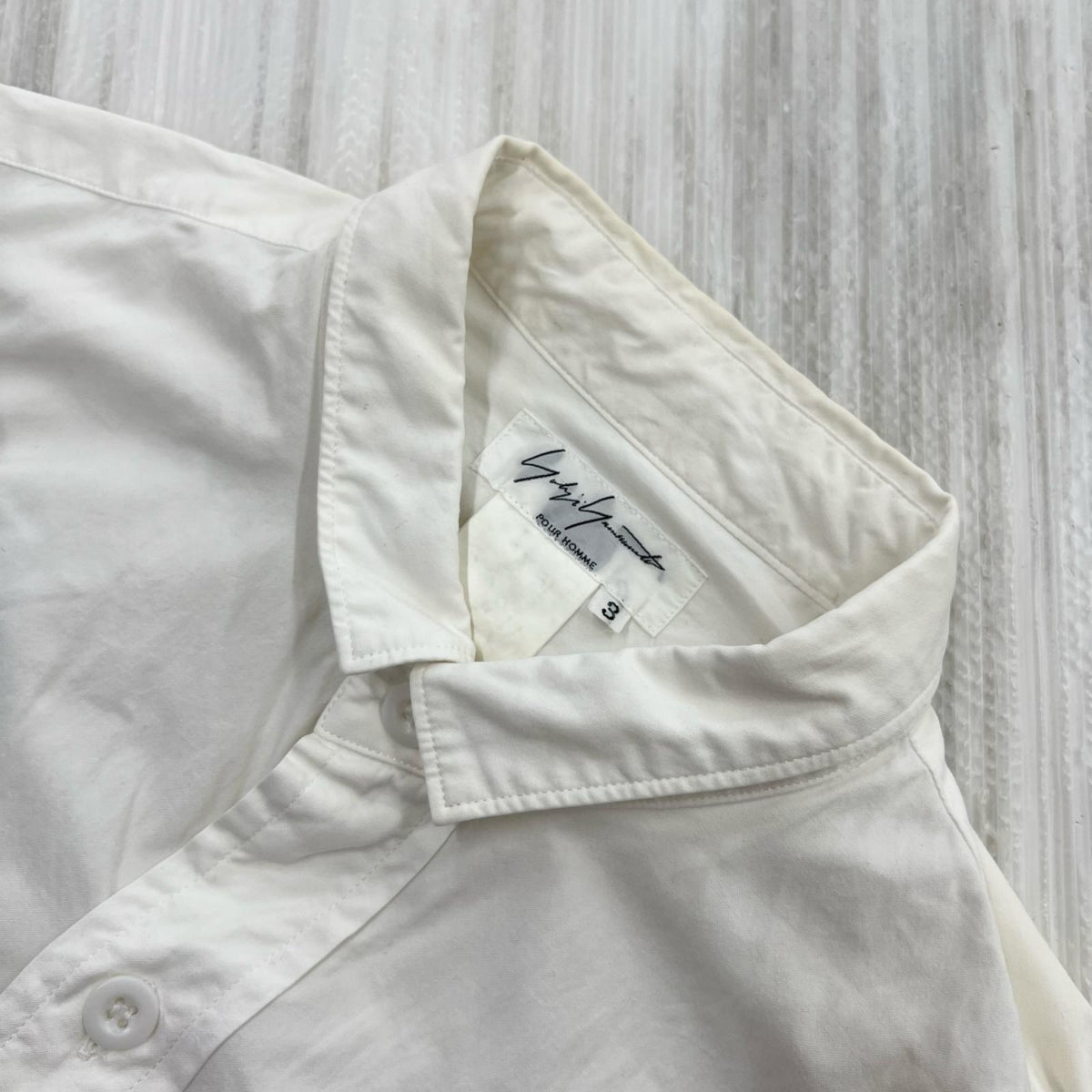 長袖シャツ POUR HOMME 2P COTTON SHIRT 白 (3) 3 ホワイト