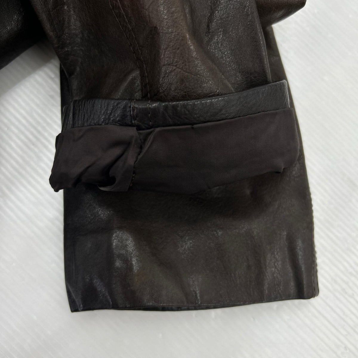その他アウター Nubuck Leather Safari Coat 茶 M ブラウン