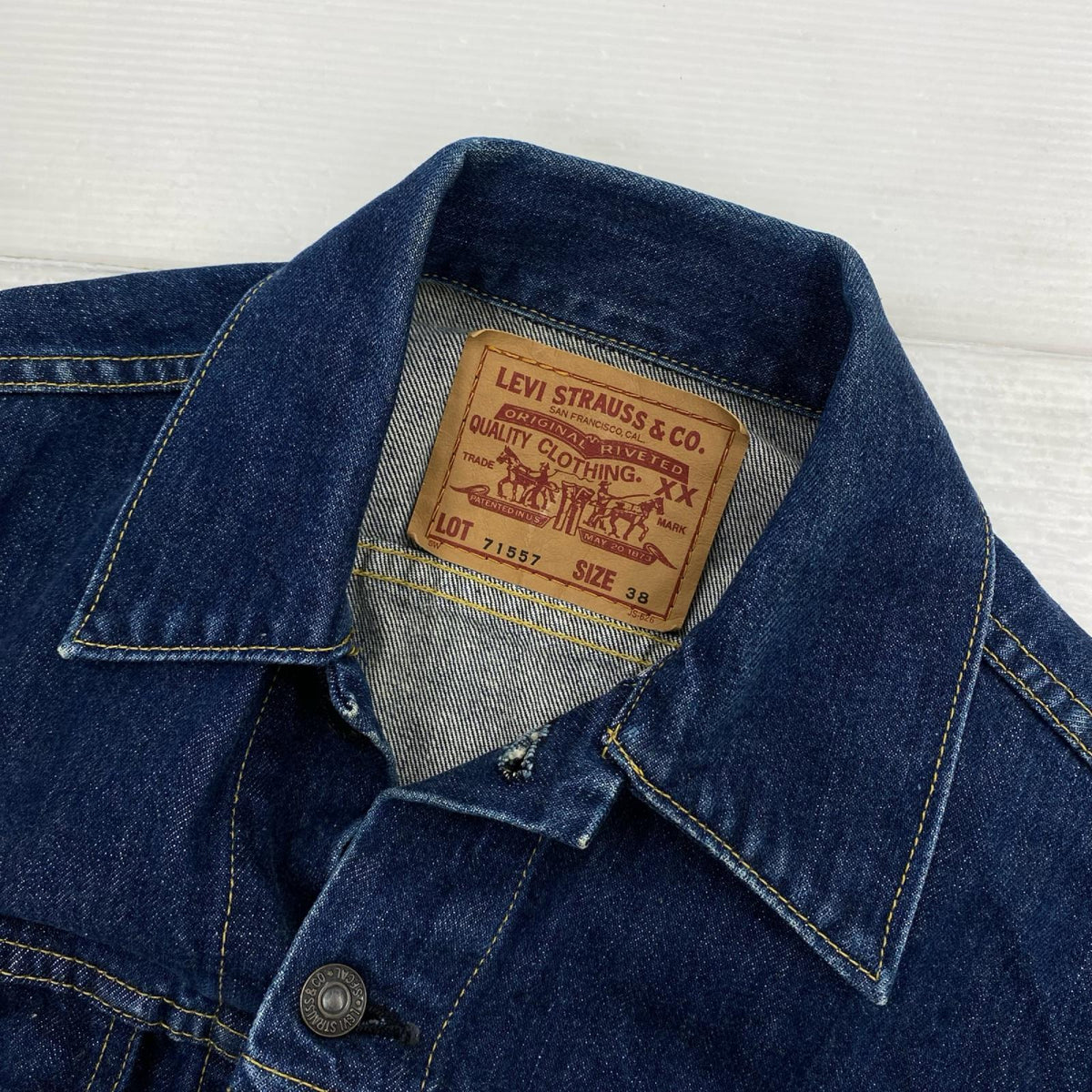 デニムジャケット Levi's 90s 日本製 71557-0208 3rd デニムジャケット 38 インディゴ