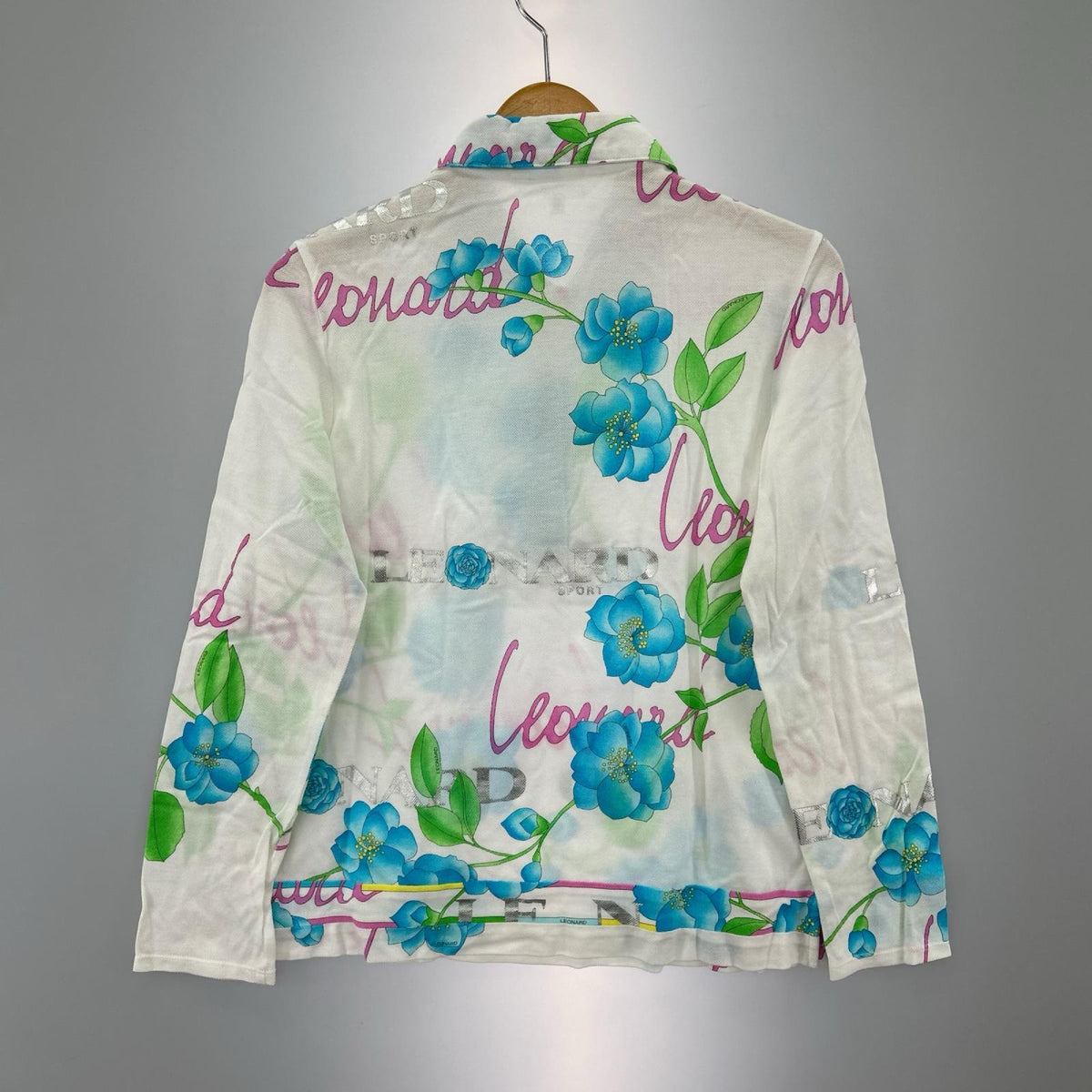 長袖Tシャツ LEONARD 花柄 ポロ 長袖 ブルー花 40