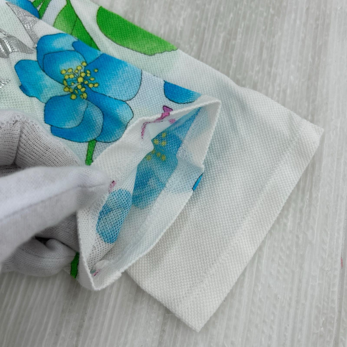長袖Tシャツ LEONARD 花柄 ポロ 長袖 ブルー花 40