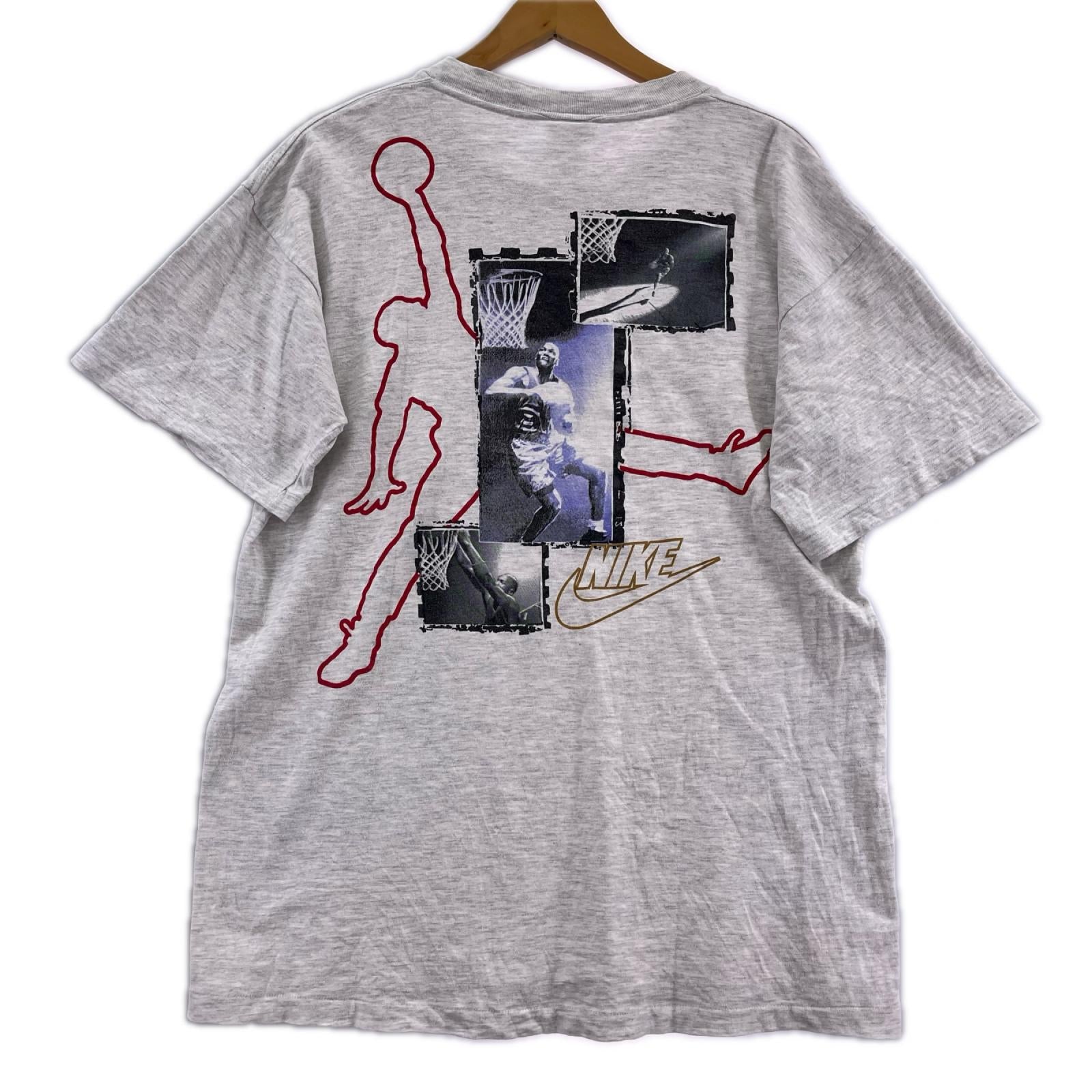 半袖Tシャツ 90S 銀タグ マイケル・ジョーダン ジャンプマンプリント (L) L グレー