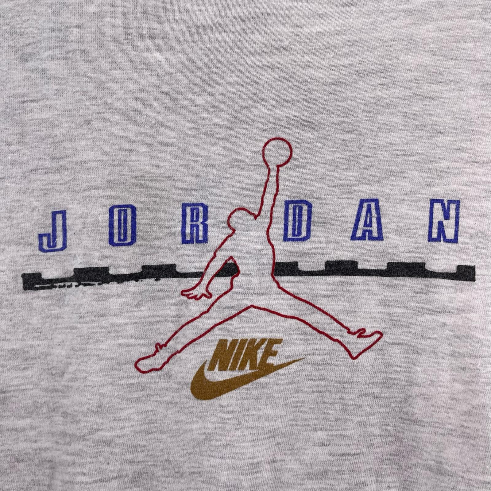 半袖Tシャツ 90S 銀タグ マイケル・ジョーダン ジャンプマンプリント (L) L グレー