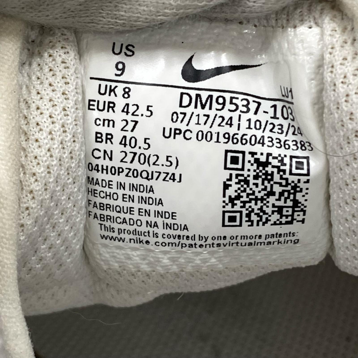 スニーカー DM9537-103 白 27cm (US9 UK8 1/2 EU44)