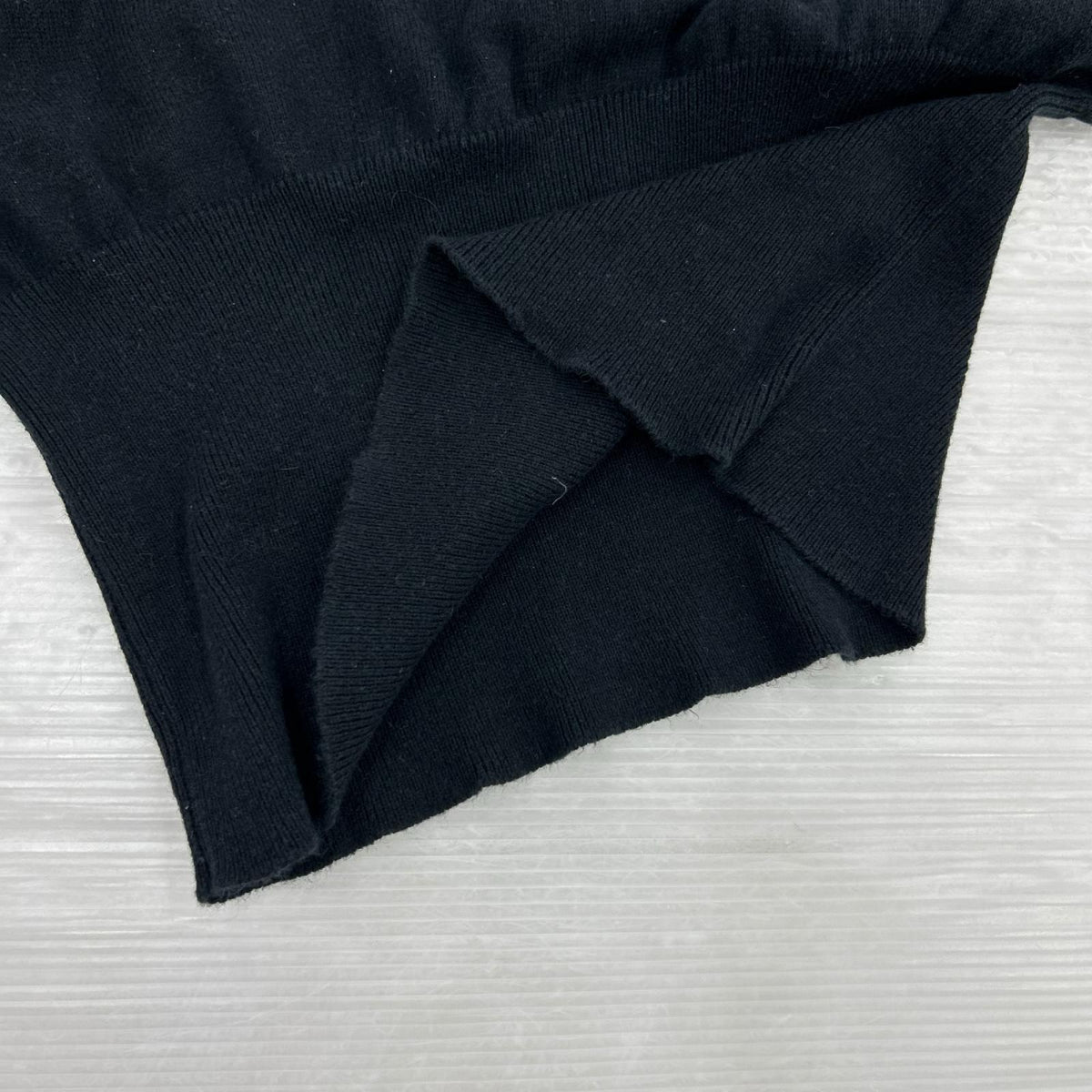 半袖Tシャツ ワイドネックSSニット L ブラック