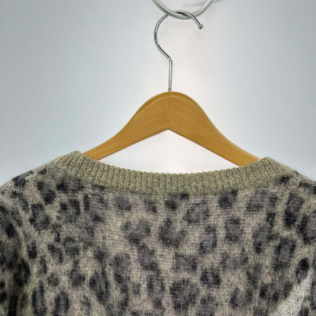 カーディガン KHOKI K10 レオパードモヘアカーディガン グレー