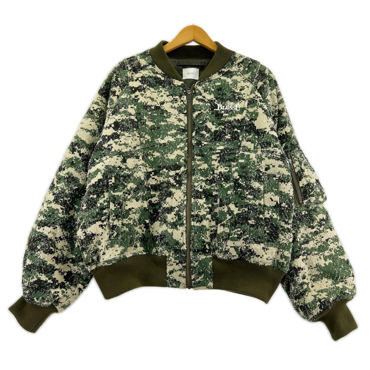 ジャケット BLESS U BU camouflage pattern MA-1 カーキ M カーキ